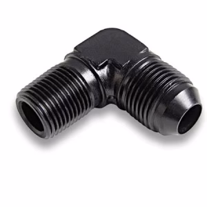 AN MALE TO NPT MALE - 90° - ALLOY - BLACK
