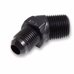 AN MALE TO NPT MALE - 45° - ALLOY - BLACK